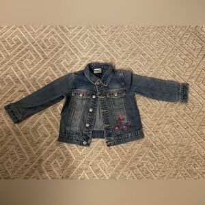 Hanna Andersson Denim Jacket with Floral Embroidery- 4T